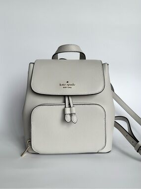 Kate Spade Kristi Medium Flap Backpack Warm Cement NWT